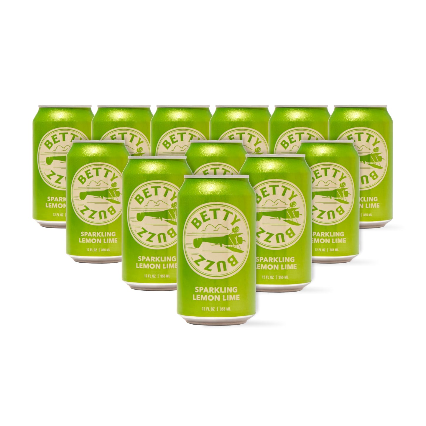 Playty Buzz Sparkling Lemon Lime Top-Grade Sparkling Soda By Blake Lively (12 Pack Cans) | Natural Flavors & Sweeteners Only Clean Ingredients