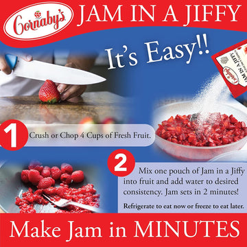 Cornabys Jam in a Jiffy - Instant Low Sugar Jam Mix, 18 oz, No Cook, Freezer Friendly