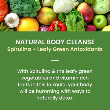Fruniti Super Greens Smoothie Mix - Natural Cleanse + Detox - No Sugar Added - Fruit + Veggie Puree - Spirulina, Spinach, Kale,