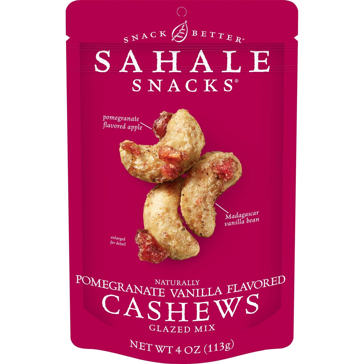 Sahale Snacks Pomegranate Vanilla Flavored Cashews Glazed Mix, 4 Ounces (Pack Of 6)
