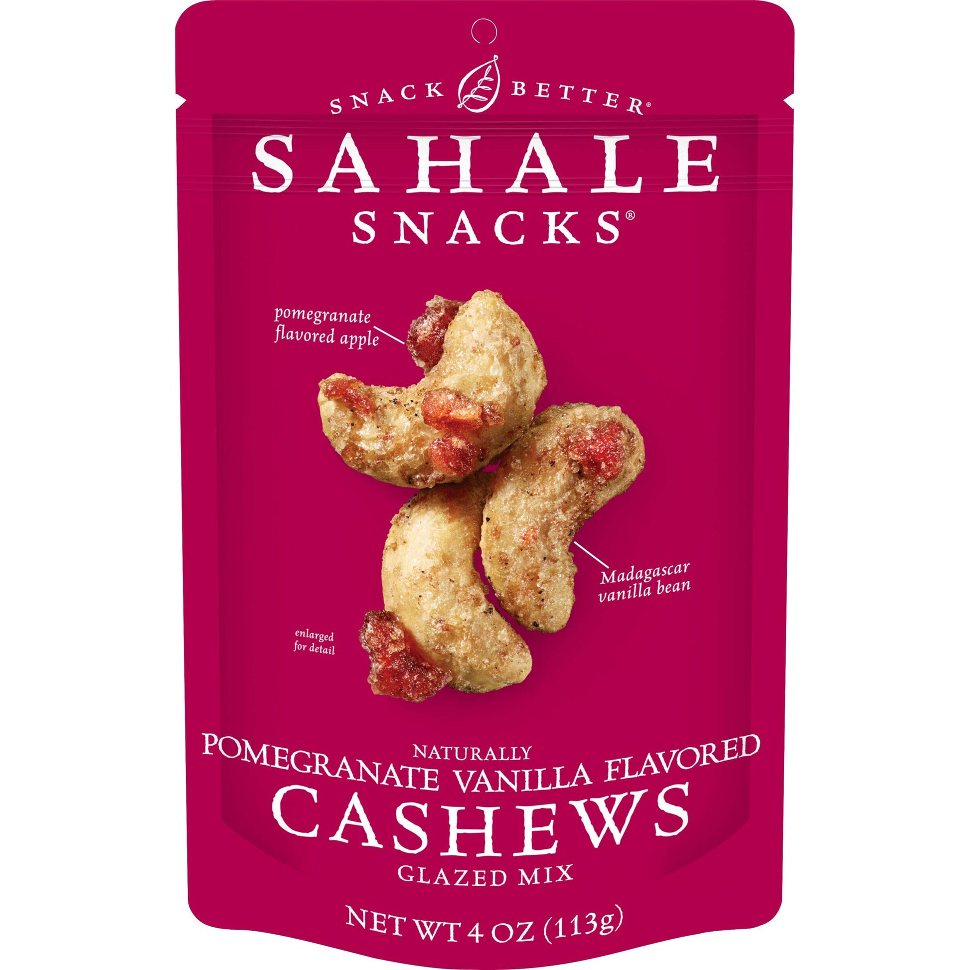Sahale Snacks Pomegranate Vanilla Flavored Cashews Glazed Mix, 4 Ounces (Pack Of 6)