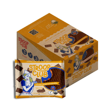 Stroop Club Organic Chocolate Infused Stroopwafel Caramel Treats | Vegan, Plant-Based And Dutch-Approved Indulgence - 24 Chocola