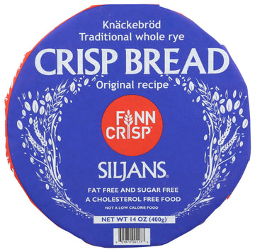 Finn Crisp Siljans Round Rye Crispbread 6 x 14oz | Knckebrd From Finland | Bulk Multipack of Authentic Finnish Sourdough Crispbr