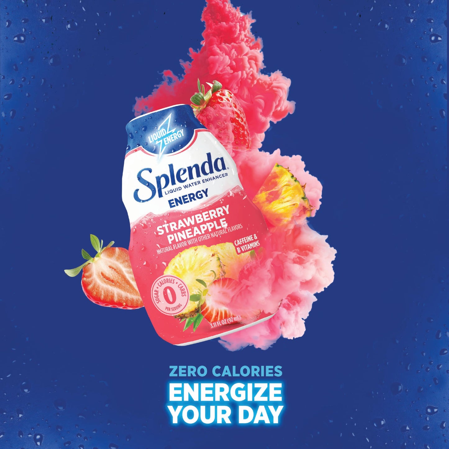 SPLENDA Energy Liquid Water Enhancer Drops, Sugar Free, Natural Flavor, 3.11 Fl Oz, Strawberry Pineapple