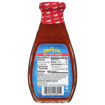 Ortega Original Taco Sauce, Hot, 8 Ounce