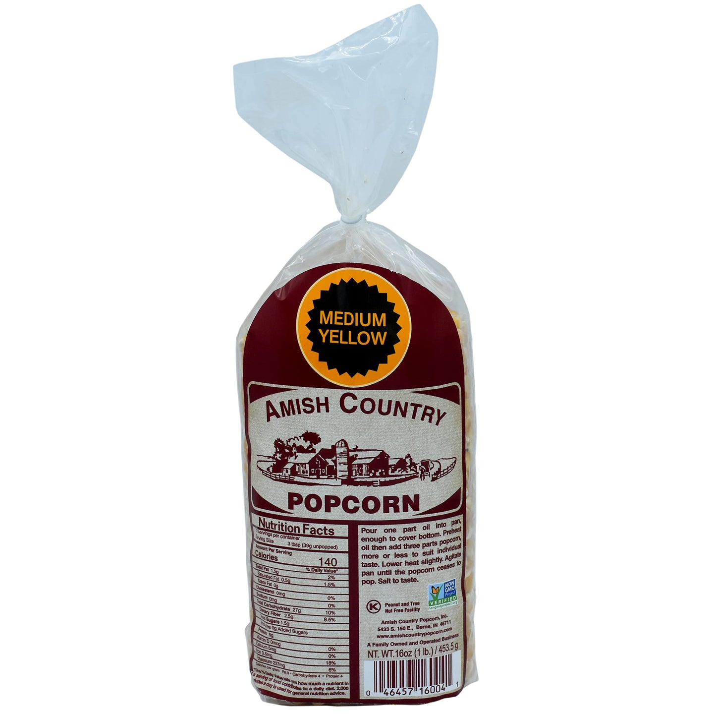 Amish Country Popcorn | 1 Lb Bag | Medium Yellow Popcorn Kernels | Old Fashioned, Non-Gmo And Gluten Free (Medium Yellow - 1 Lb
