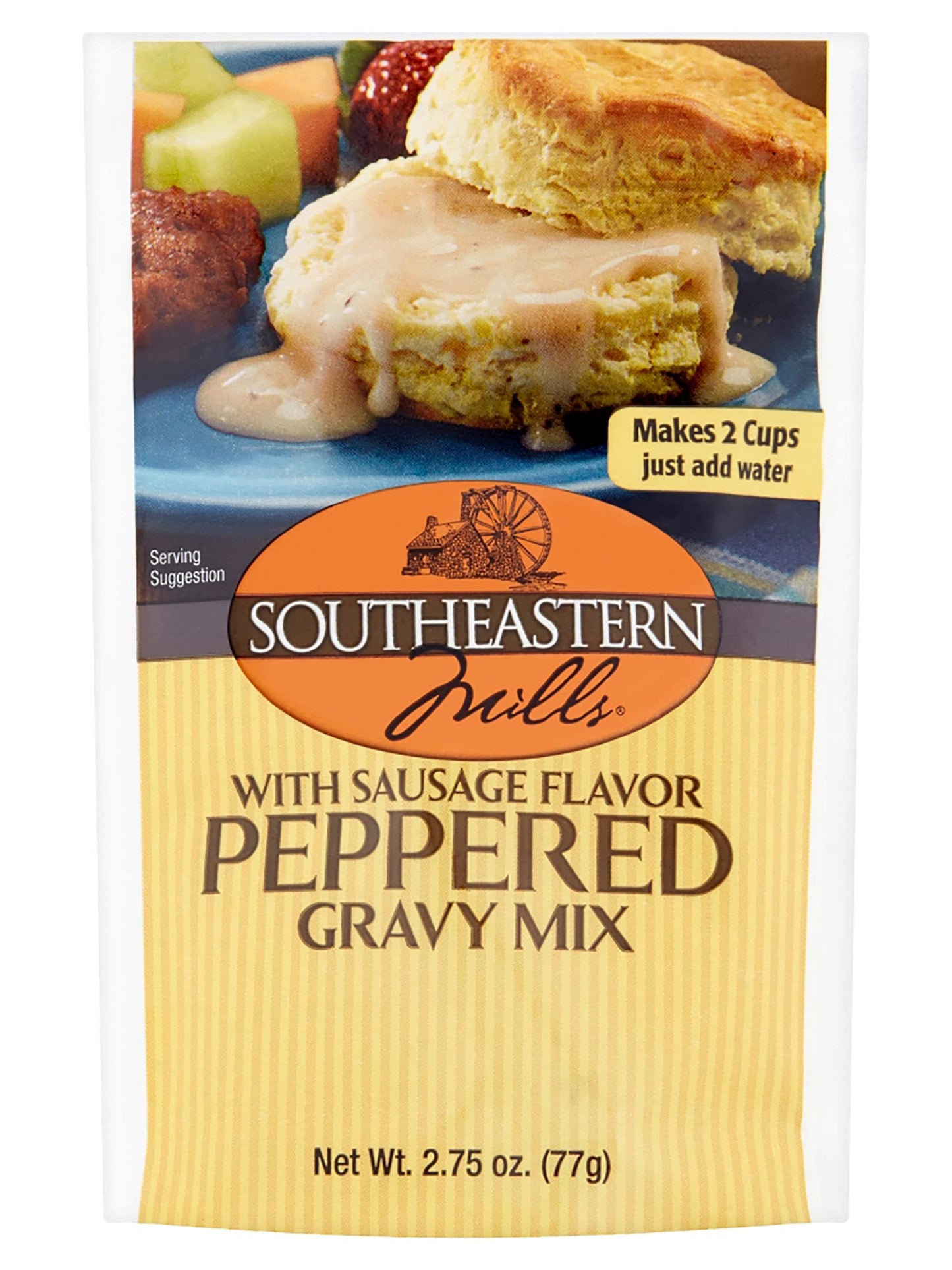 Southeastern Mills Old Fashioned Peppered Gravy Mix, With Sausage Flavor 2.75-Ounce (Pack Of 24)