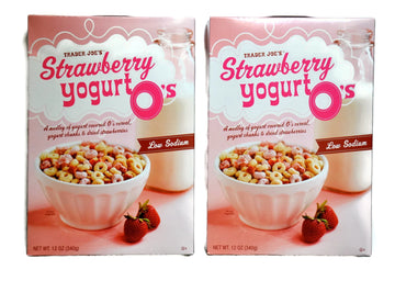 Trader Joes Strawberry Yogurt Os - Two 12 Oz. Boxes