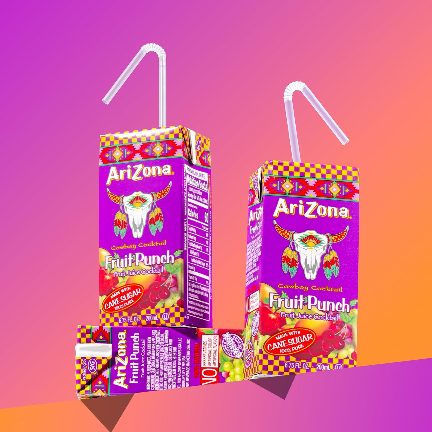 AriZona Fruit Punch Drink, Tetra Box, 6.75 Fl Oz, Pack of 32