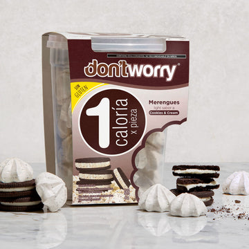 Don'T Worry Meringue Cookies Keto Friendly | Cookies And Cream | 2 Pack | Only 1 Calorie Per Piece! | Healthy Candy, Gluten Free