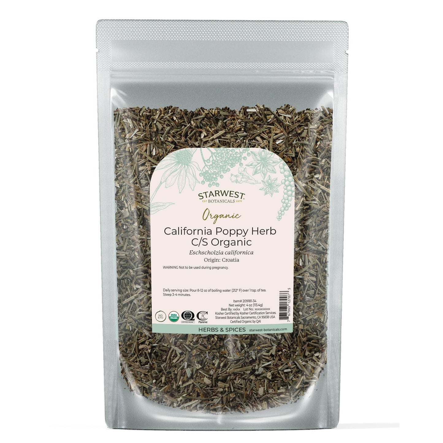 Organic California Poppy Herb C/S