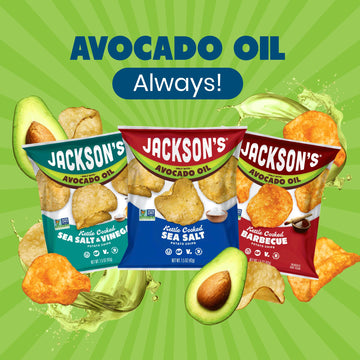 Jacksons Classic Kettle Potato Chips (Variety Pack, 1.5 Oz, Pack Of 18) - Made With Premium Avacado Oil, Sea Salt, Salt & Vinega