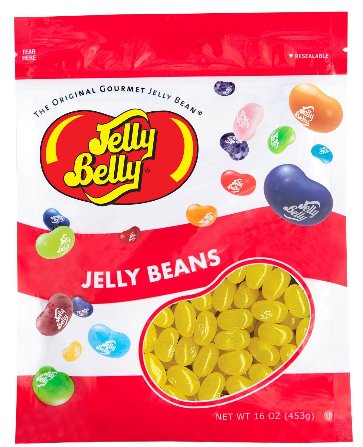 Jelly Belly Sunkist Lemon Jelly Beans - 1 Pound (16 Ounces) Resealable Bag - Genuine, Official, Straight From The Source