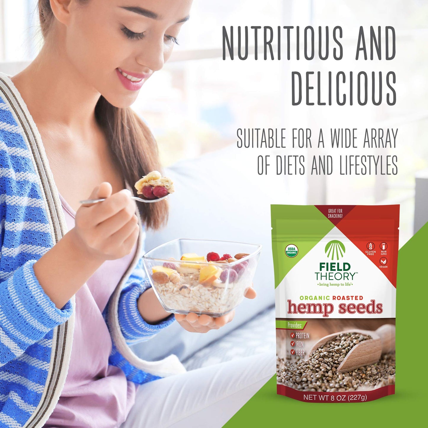 Field Theory - Roasted Hemp Seeds - Case Of 8-8 Oz(D0102H541Nx)