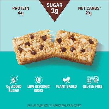 Munk Pack Chewy Almond Bar, Coconut Chocolate Chip, 1g Sugar, 4g Protein, Low Carb, Gluten Free, 24 Count