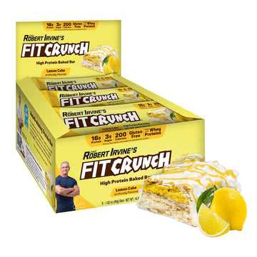 Fitcrunch Snack Size Protein Bars, Designed By Robert Irvine, 6-Layer Baked Bar, 3G Of Sugar & Soft Cake Core (9 Bars, Lemon Cak