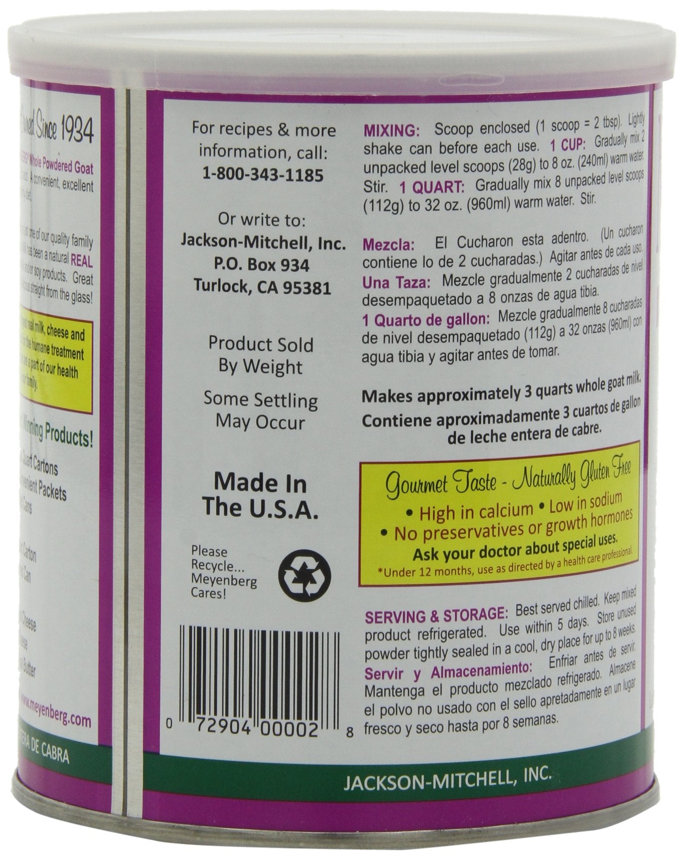 Meyenberg Whole Powdered Goat Milk, Vitamin D, 12 Ounce (Pack Of 3)