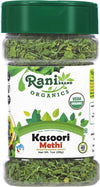 Rani Organic Fenugreek Leaves Dried (Kasoori Methi) 1oz PET Jar - Vegan, Gluten Friendly, NON-GMO, USDA Certified Organic
