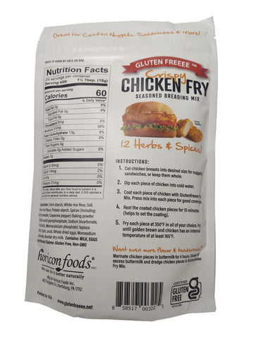 GLUTEN FREEEE Gluten Free Seasoned Breading Mix, Crispy Chicken Fry, 16 Ounce - Perfect for Nuggets & Fried Chicken, Celiac Friendly