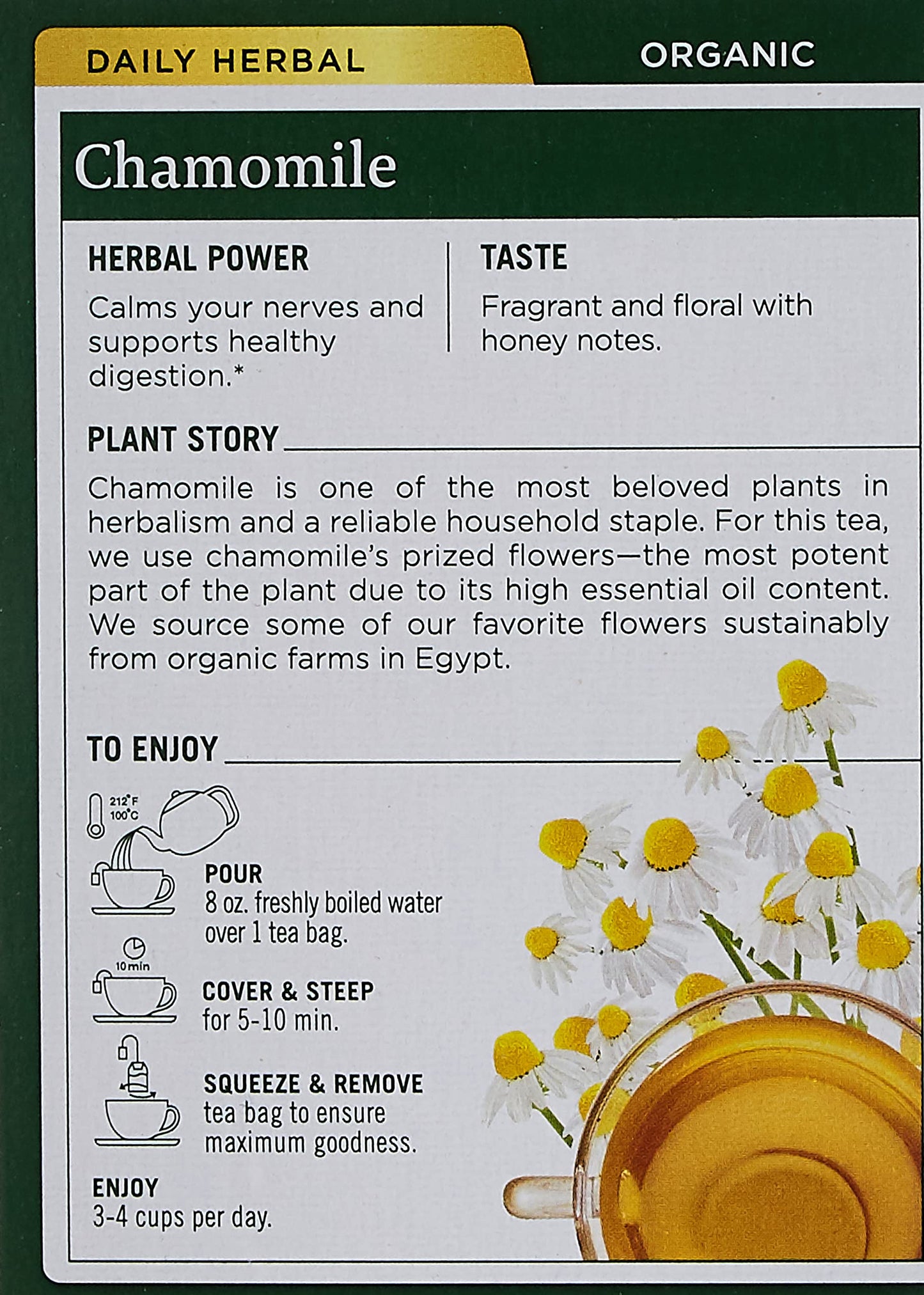 Traditional Medicinals Tea, Organic Chamomile, Calming, Calms Your Nerves, Supports Healthy Digestion, 16 Tea Bags