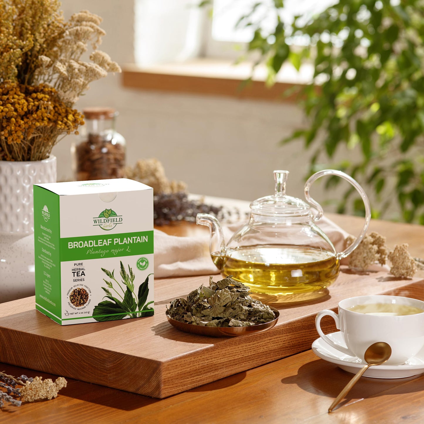 4 Oz. Plantain Leaf Herb Tea Dried Plaintains (Plantago Major) - 113 G Greater Broadleaf Plantain Leaf Tea Llanten