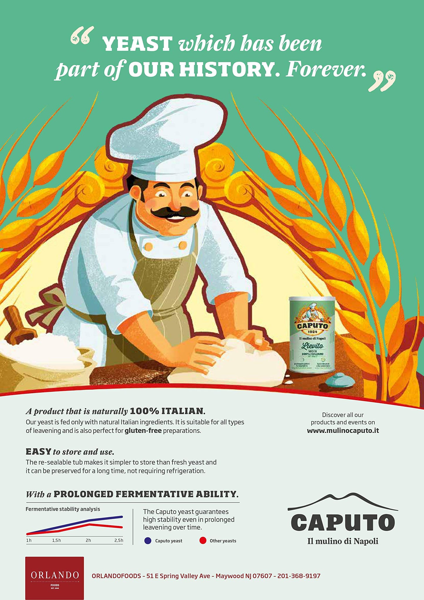 Antimo Caputo Lievito Active Dry Yeast 3.5 Ounce Can - Made In Italy - Perfect With 00 Flour