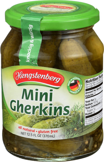 Hengstenberg Pickle Gherkins Mini, 12.5 Oz