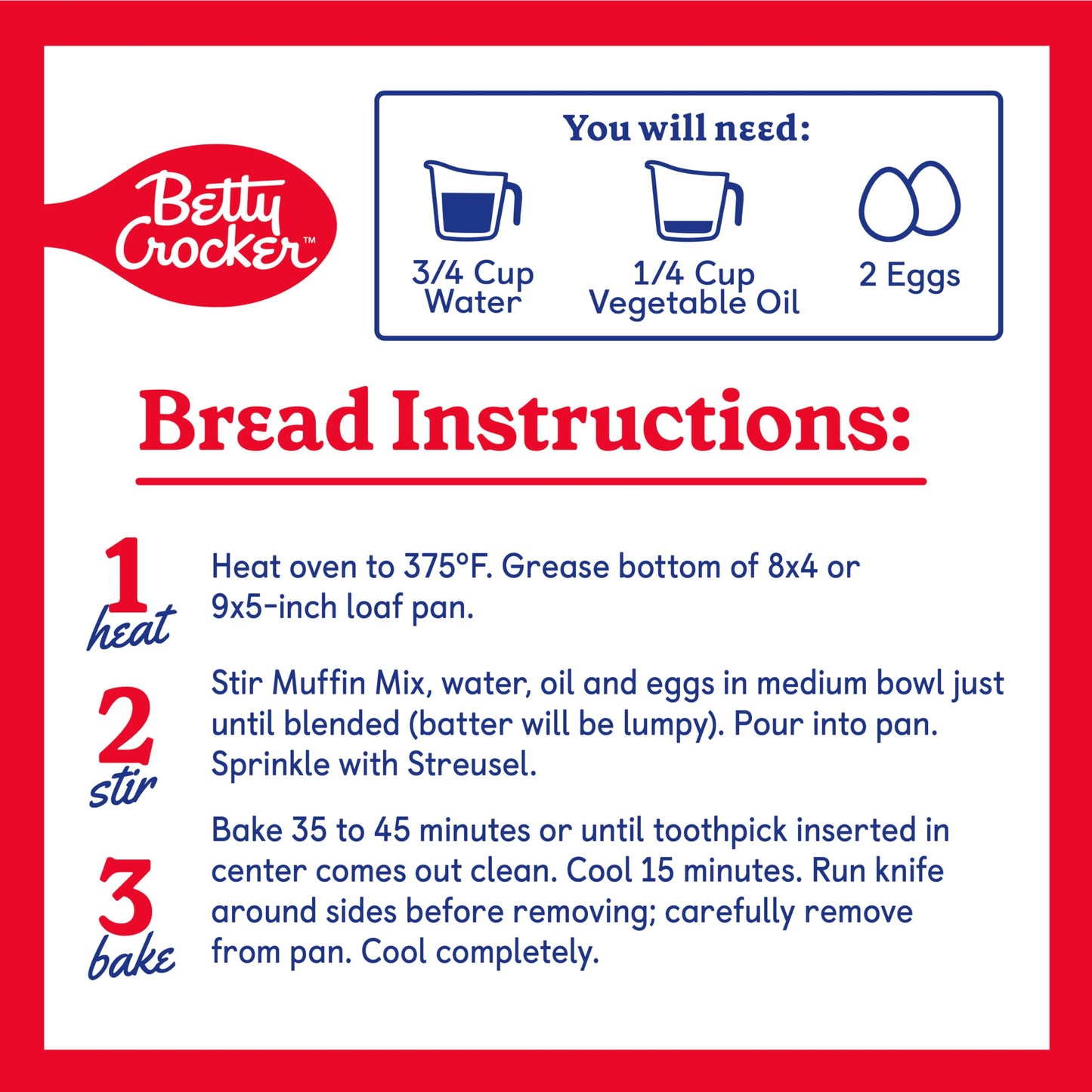 Betty Crocker Muffin And Quick Bread Mix, Lemon Poppy Seed With Streusel, 14.5 Oz (Pack Of 12)