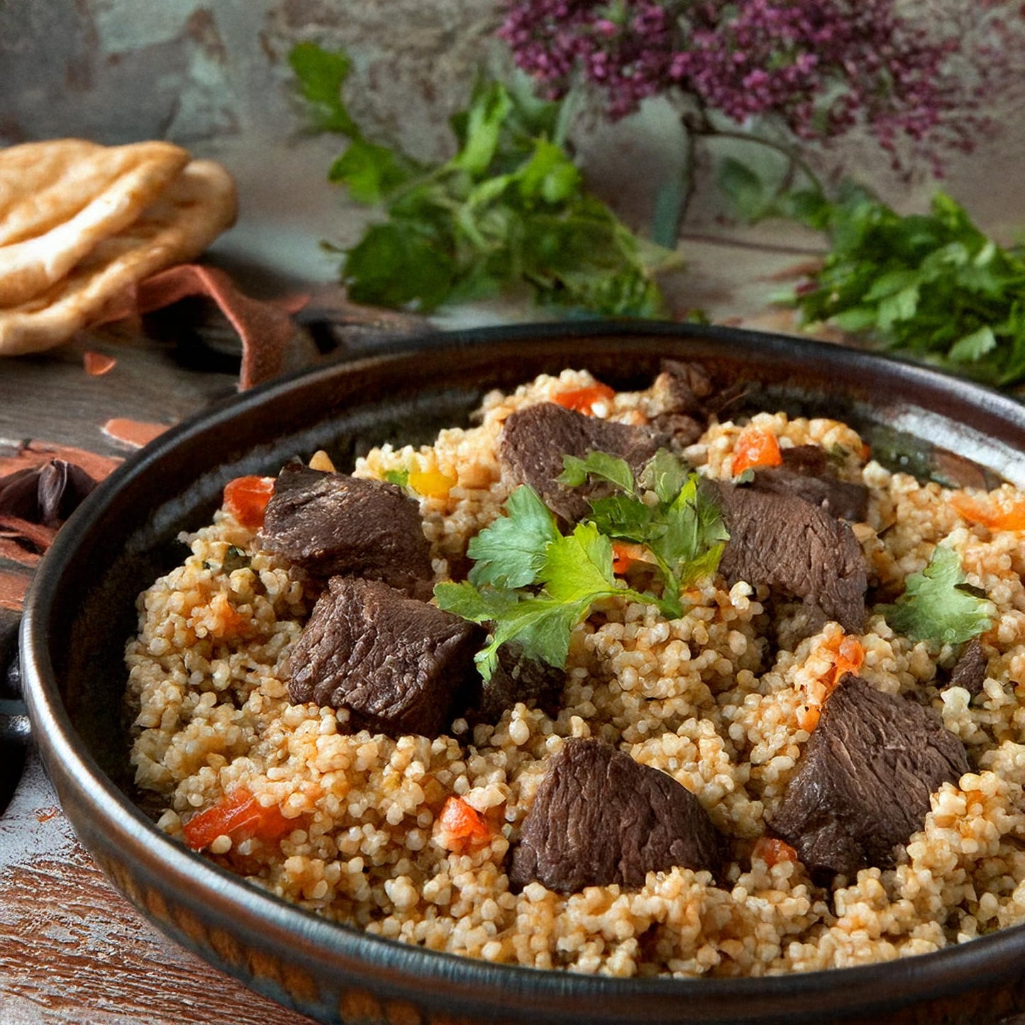 Golden Crown Whole Wheat Couscous - 32 Oz (2Lb), Premium Quality Non Gmo Project Verified, Vegan + Kosher Certified Natural Grai