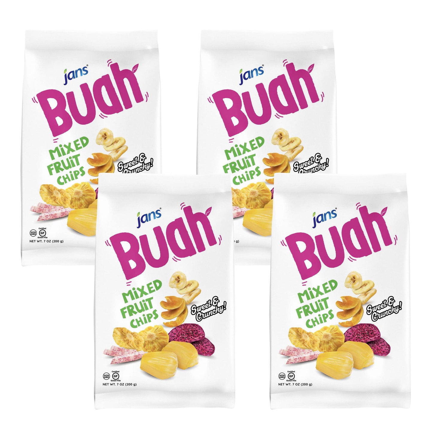 Jan'S Buah Dried Fruit Chips - Experience Real Fruit, Gluten-Free, Sweet & Crunchy, Ready-To-Eat, Perfect For Anytime Snacking (
