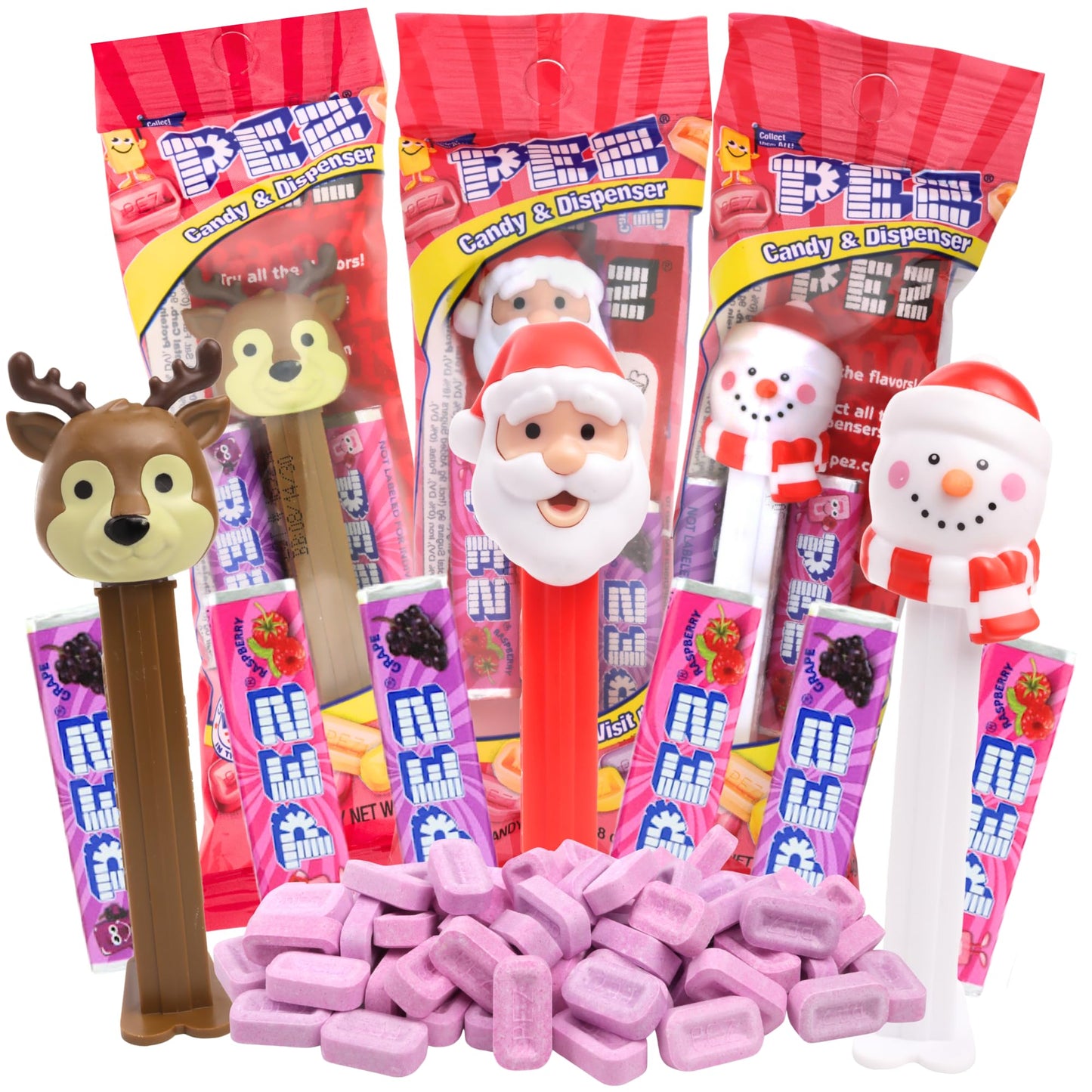 Pez Christmas Candy Dispensers Gift Set Holiday Characters And Assorted Hard Candies Refill Rolls Stocking Stuffer Pack Of 3 Style May Vary