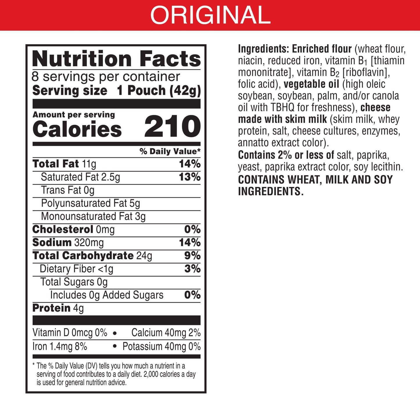 Cheez-It Cheese Crackers, Baked Snack Crackers, Lunch Snacks, Original (48 Pouches)