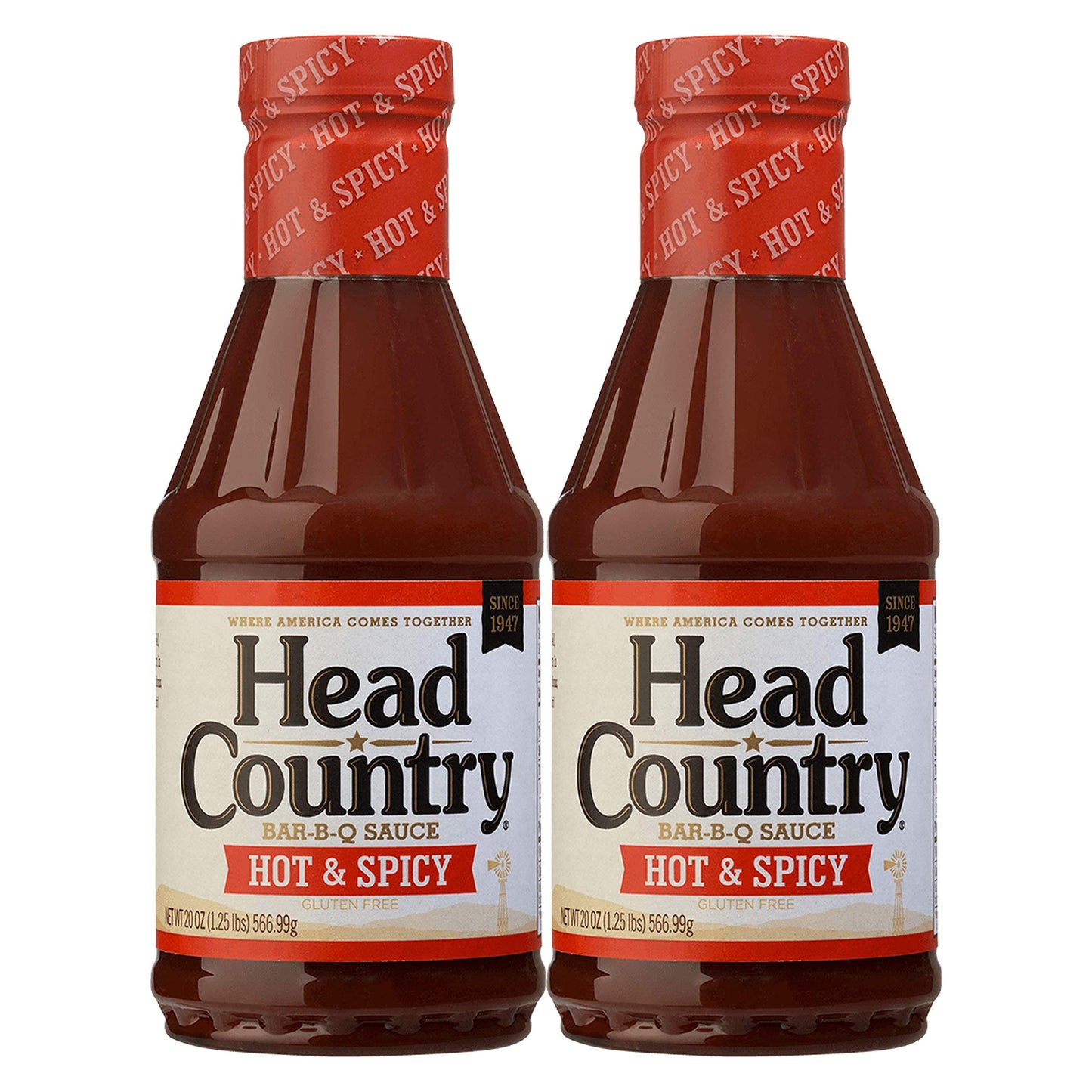 Head Country Bar-B-Q Sauce, Hot & Spicy Flavor, 20Oz (Pack Of 2)