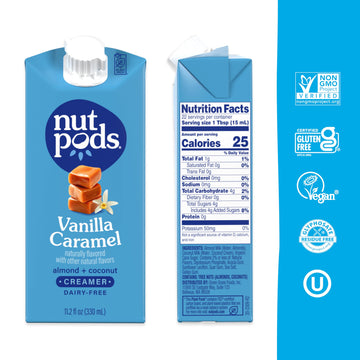 Nutpods Vanilla Caramel Non Dairy Coffee Creamer, Sweetened With Organic Cane Sugar, Made From Almonds And Coconuts, Gluten Free
