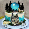 13 Pcs Wolf Cake Topper Full Moon Cake Decor With Animal Figurine For Baby Shower Wolf Themed Wedding Birthday Party Supplies (G