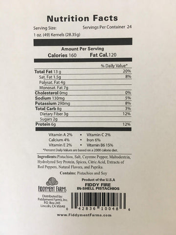 Fiddyment Farms 25 Lbs Fiddy Fire In-Shell Pistachios