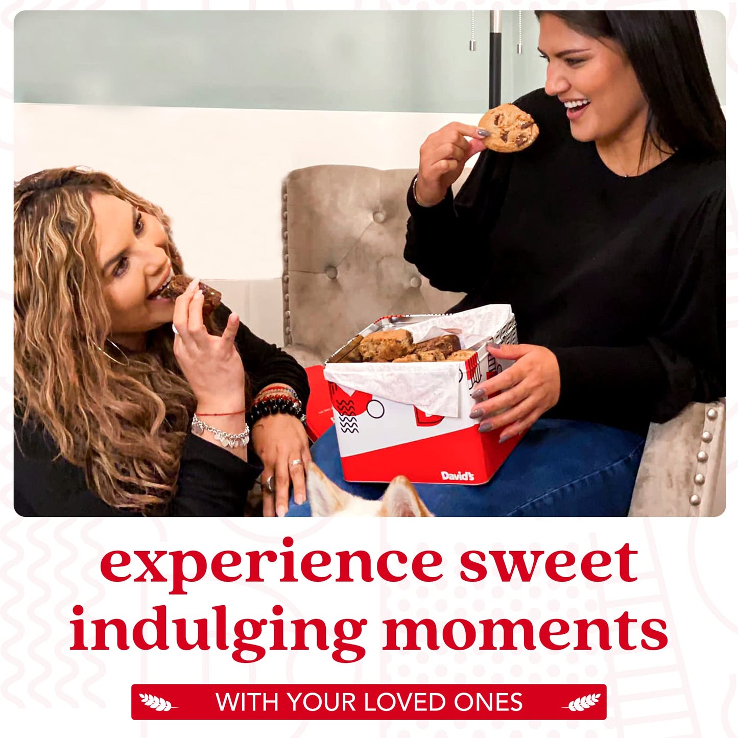 David'S Cookies 5Lb Assorted Cookies & Brownies Tin Gift Basket - Fresh-Baked Delicious Gourmet Treats For Sharing | Ideal Party