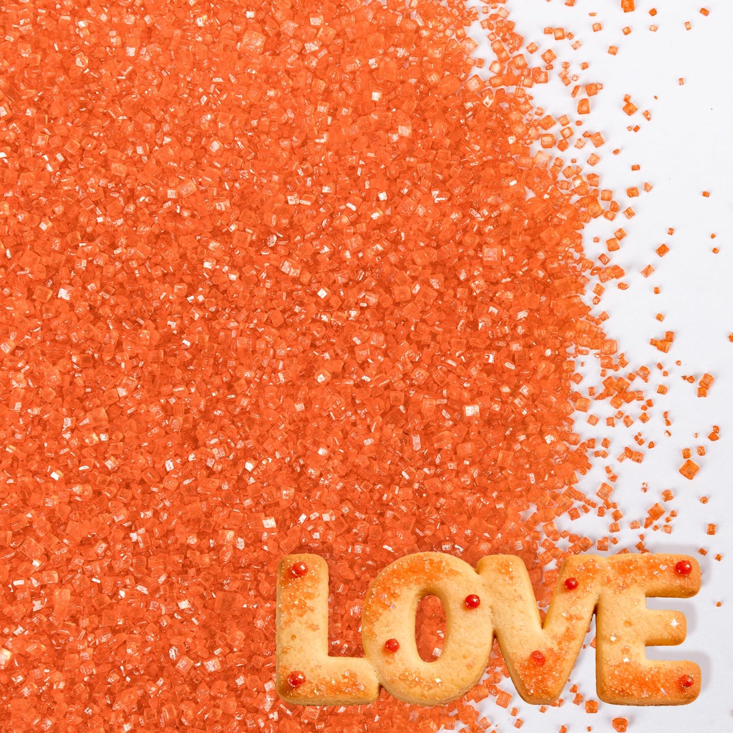 Edible Orange Sprinkles,Valentine Sugar Sprinkles for Cake Decorating,150g/5.3oz,Edible Coarse Sugar Crystals,Sprinkle Mix for C