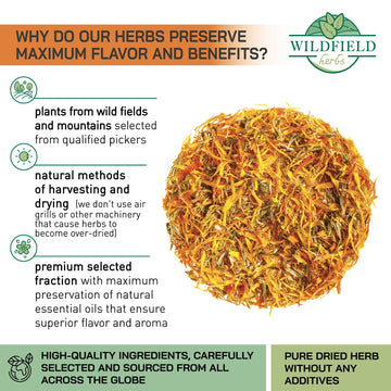 20 Bags Calendula Tea Dried Calendula Flowers Herb Herbal Tea (Calendula Officinalis) - 20 Count 1.5 G Tea Bags Calendula Flower