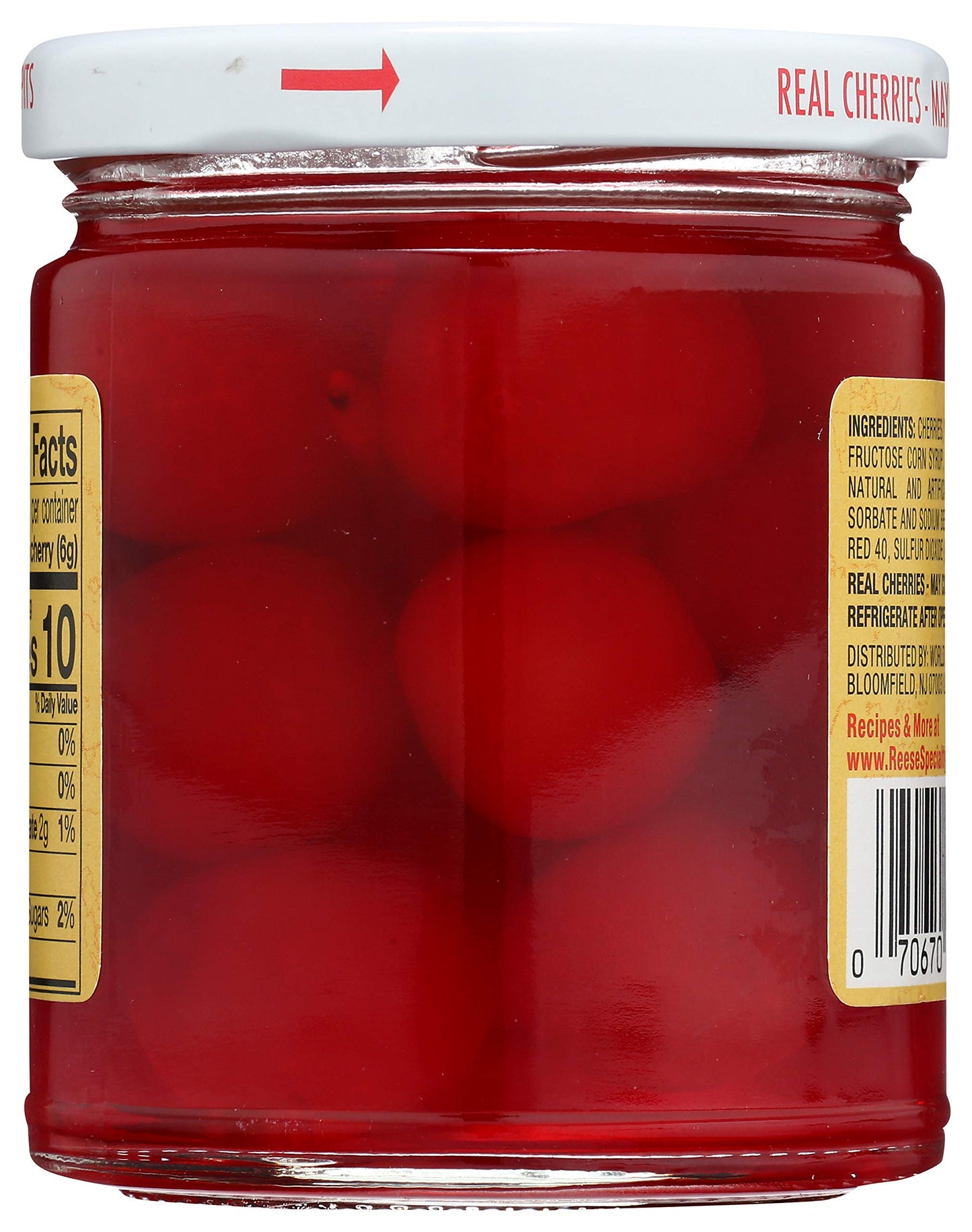 Reese Red Maraschino Cherries With Stems 10Oz (Pack Of 1)