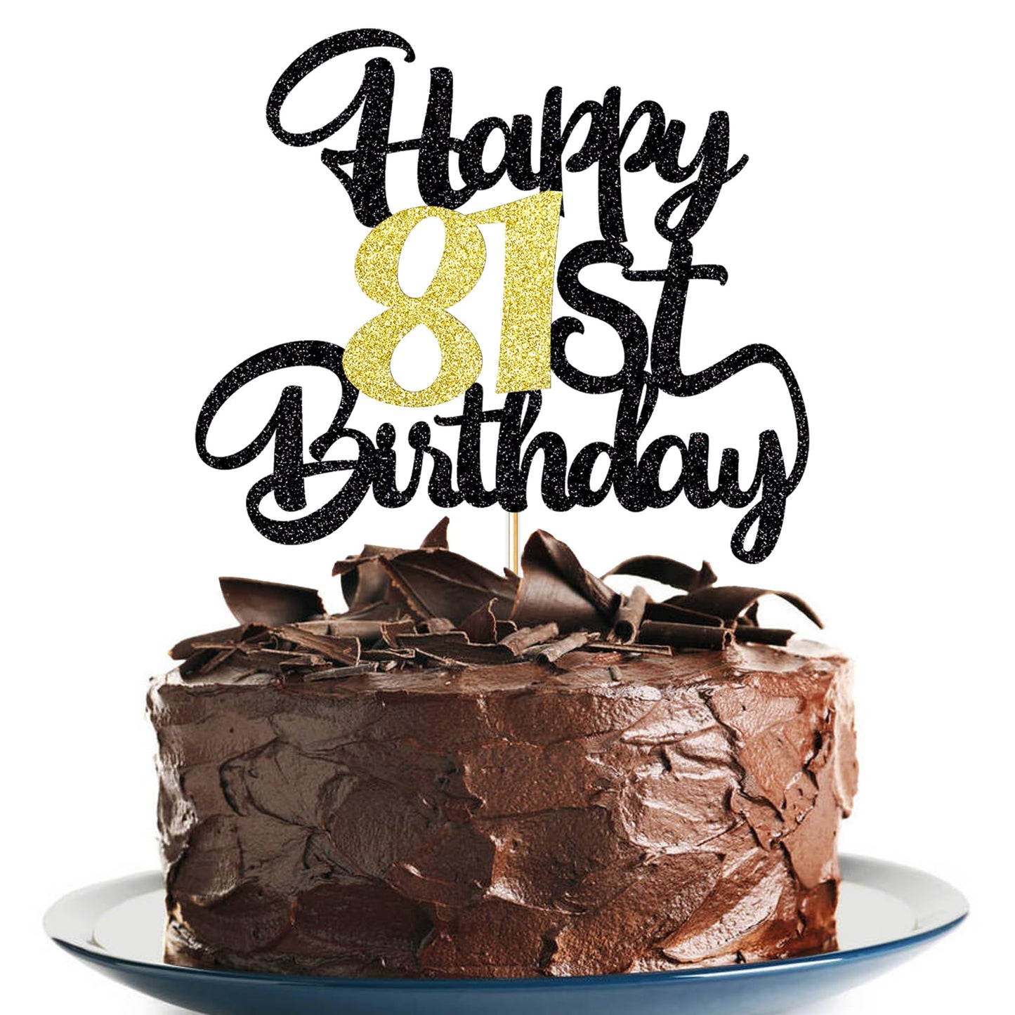 Klionjor 81St Birthday Cake Topper - Happy Birthday Decoration For 81St Birthday Party - Gift Pluflavor Blend (81)