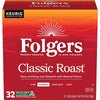 Folgers Classic Roast Coffee, Medium Roast, K Cup Pods For Keurig Coffee Makers, 32Count