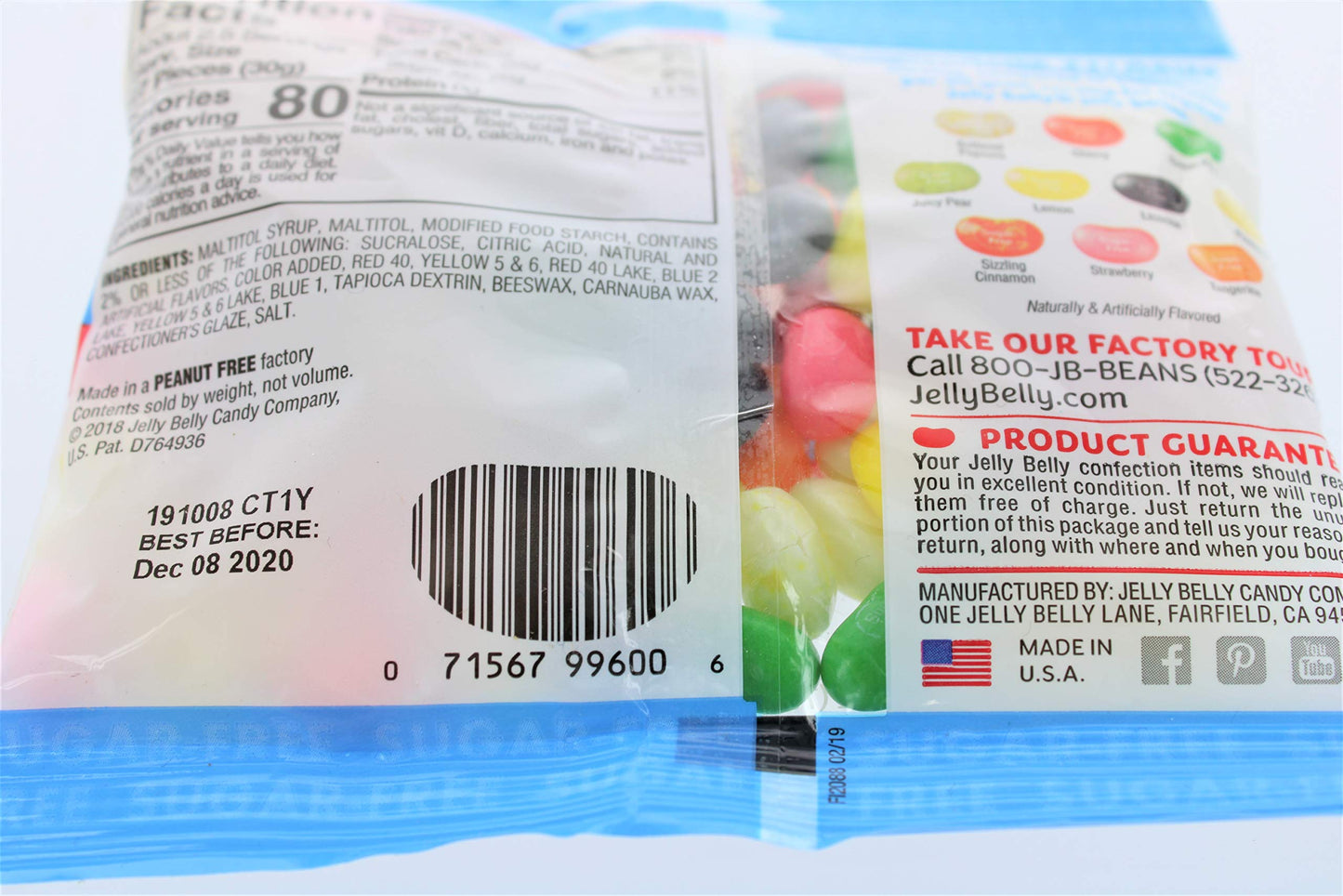 Jelly Belly Sugar Free Assorted Flavor Jelly Beans, 2.8 oz (3 Pack)