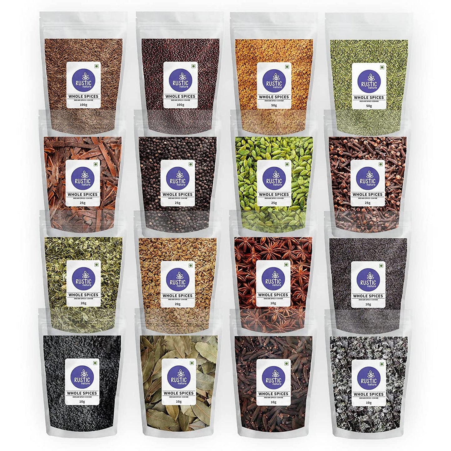 Rustic Nature Whole Indian Garam Masala, 16 Different Spices (500g) | Vegan, No Colors | Indian Origin (Pack of 1)