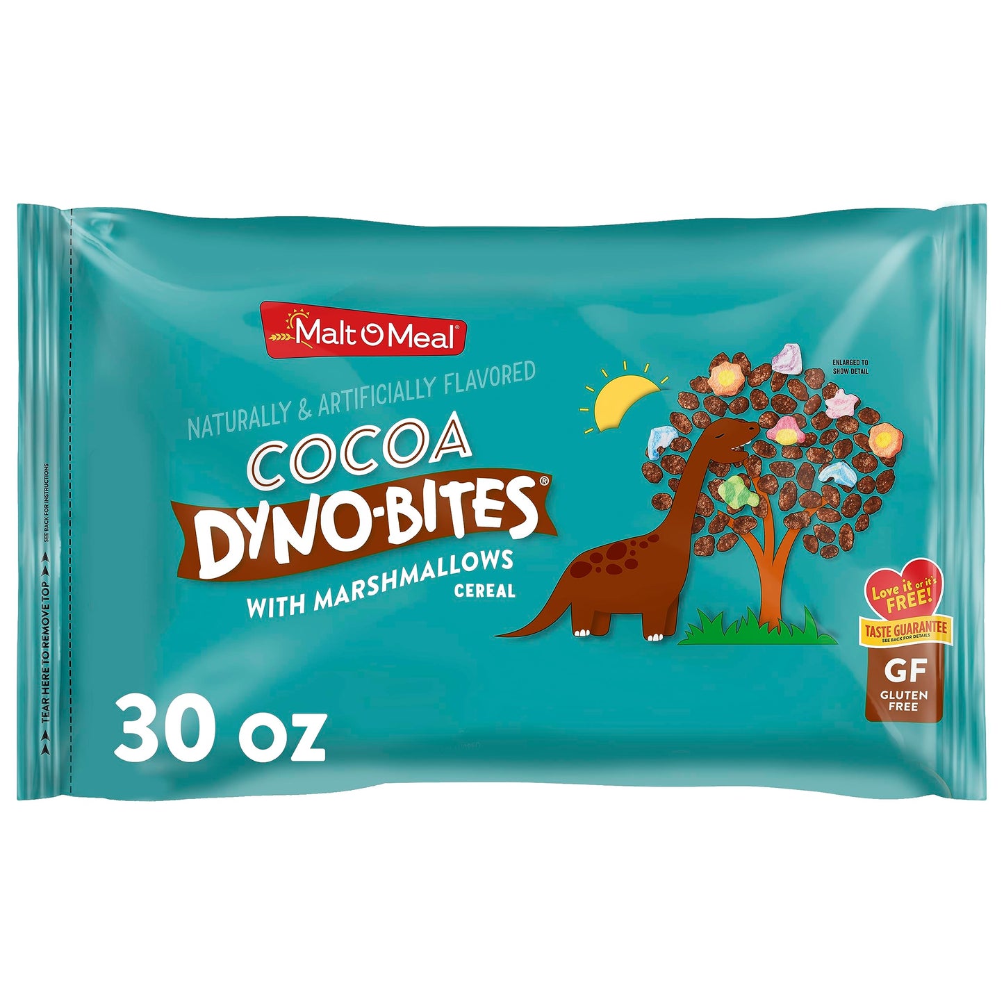 Malt-O-Meal Cocoa Dyno Bites with Marshmallows Gluten Free Breakfast Cereal, Cocoa Crispy Rice Puffs with Marshmallows, Large Ce