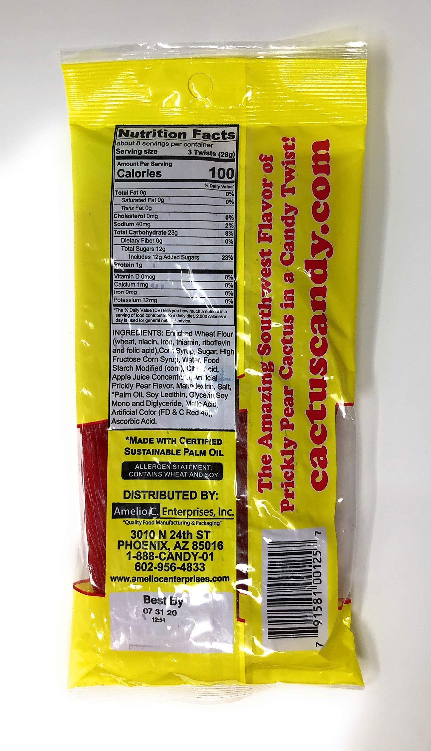 Cactus Candy Prickly Pear Licorice Twists - 8oz bag - 24 twists per bag