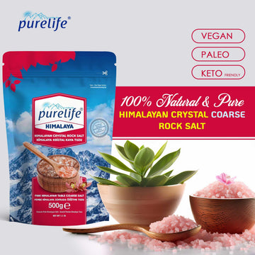 Purelife Kosher Coarse Himalayan Pink Salt - Organic Himalayan Salt from Iron-Rich Himalayan Mines | Gourmet Natural Crystal Roc