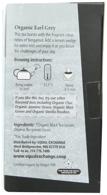 Equal Exchange Organic Earl Grey Tea, 20-Count