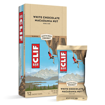 Clif Bars - Energy Bars - White Chocolate Macadamia Nut Flavor - Made With Organic Oats - Plant Based Food - Vegetarian - Kosher