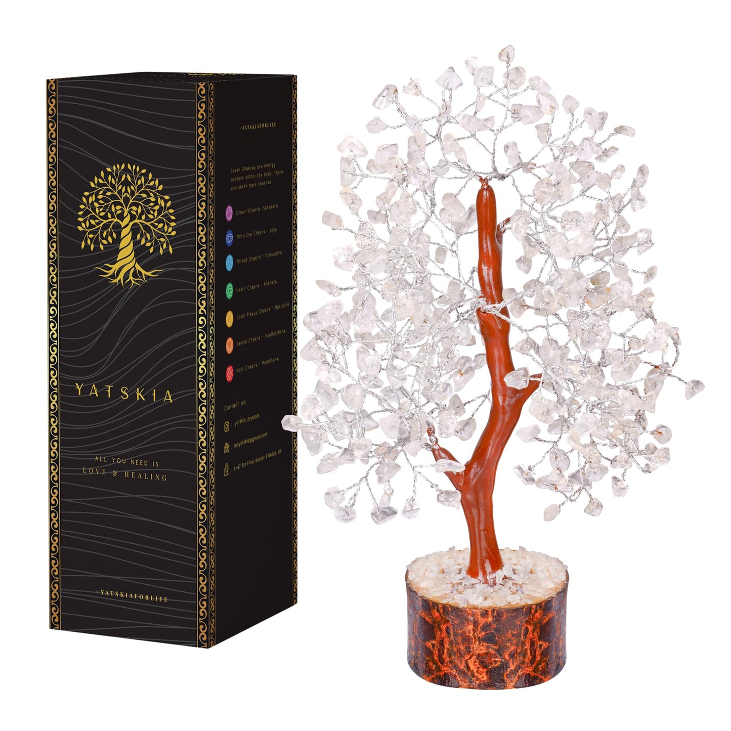 Clear Quartz Crystal - Tree Of Life Chakra, Stone Clear, Artificial Trees, Fungshui Decorations, Crystal Money Tree, Crystal Luc